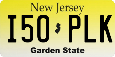 NJ license plate I50PLK