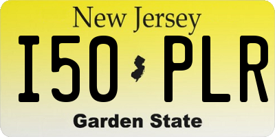 NJ license plate I50PLR