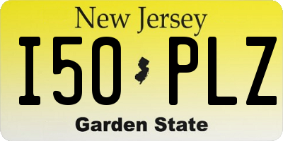 NJ license plate I50PLZ