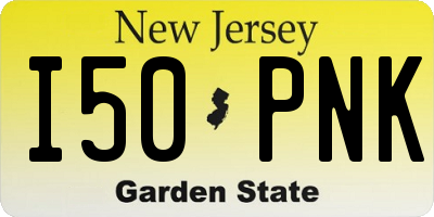 NJ license plate I50PNK