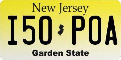 NJ license plate I50POA