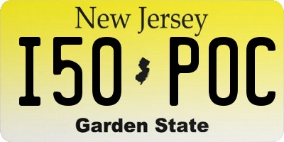 NJ license plate I50POC
