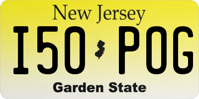 NJ license plate I50POG