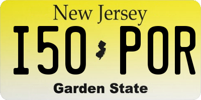 NJ license plate I50POR