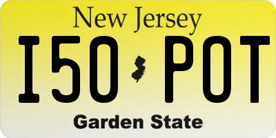 NJ license plate I50POT