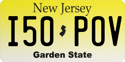 NJ license plate I50POV