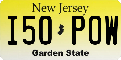NJ license plate I50POW