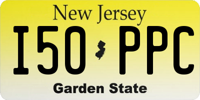 NJ license plate I50PPC