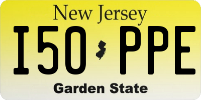 NJ license plate I50PPE
