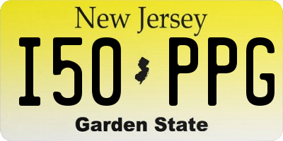 NJ license plate I50PPG