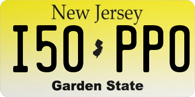NJ license plate I50PPO