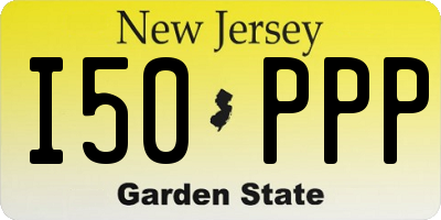 NJ license plate I50PPP
