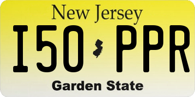 NJ license plate I50PPR