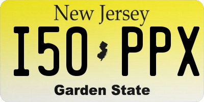 NJ license plate I50PPX