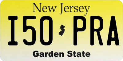 NJ license plate I50PRA