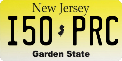 NJ license plate I50PRC