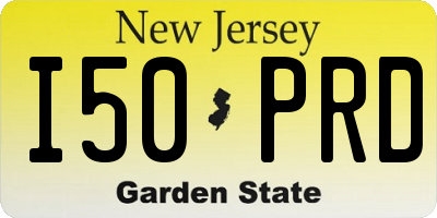NJ license plate I50PRD