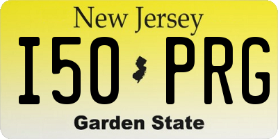 NJ license plate I50PRG