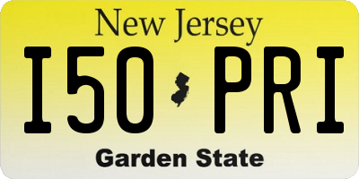 NJ license plate I50PRI