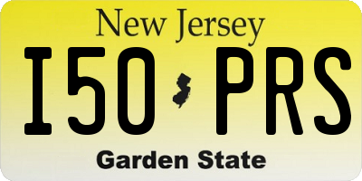NJ license plate I50PRS