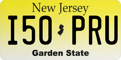 NJ license plate I50PRU