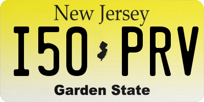 NJ license plate I50PRV