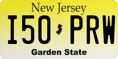 NJ license plate I50PRW