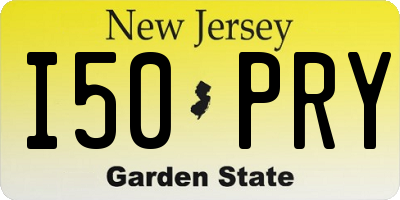NJ license plate I50PRY