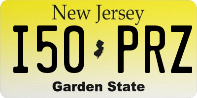 NJ license plate I50PRZ