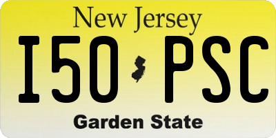 NJ license plate I50PSC
