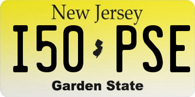 NJ license plate I50PSE