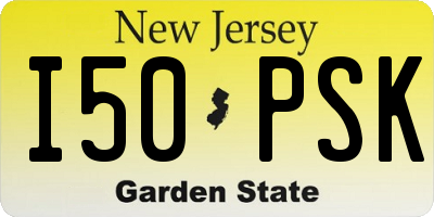 NJ license plate I50PSK