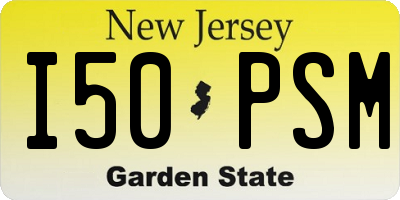 NJ license plate I50PSM