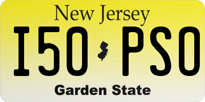 NJ license plate I50PSO