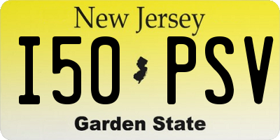 NJ license plate I50PSV
