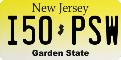 NJ license plate I50PSW