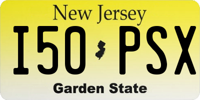 NJ license plate I50PSX
