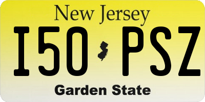 NJ license plate I50PSZ