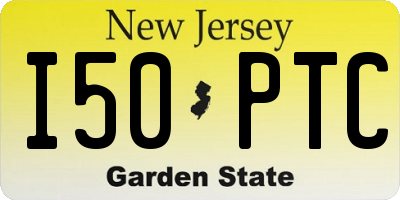 NJ license plate I50PTC