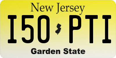 NJ license plate I50PTI
