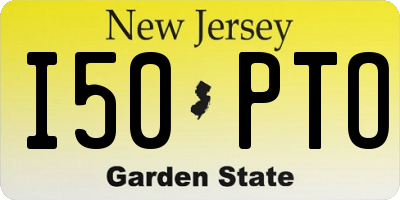 NJ license plate I50PTO
