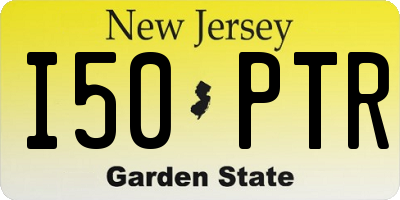 NJ license plate I50PTR