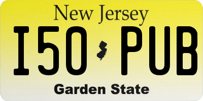 NJ license plate I50PUB
