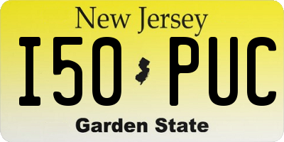 NJ license plate I50PUC