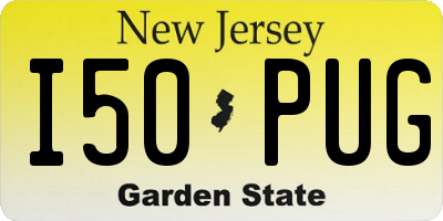 NJ license plate I50PUG
