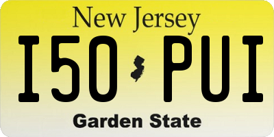 NJ license plate I50PUI