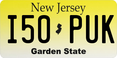 NJ license plate I50PUK