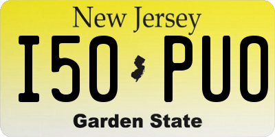NJ license plate I50PUO