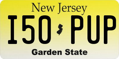 NJ license plate I50PUP