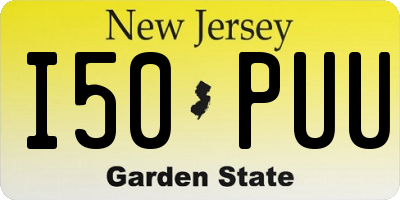 NJ license plate I50PUU